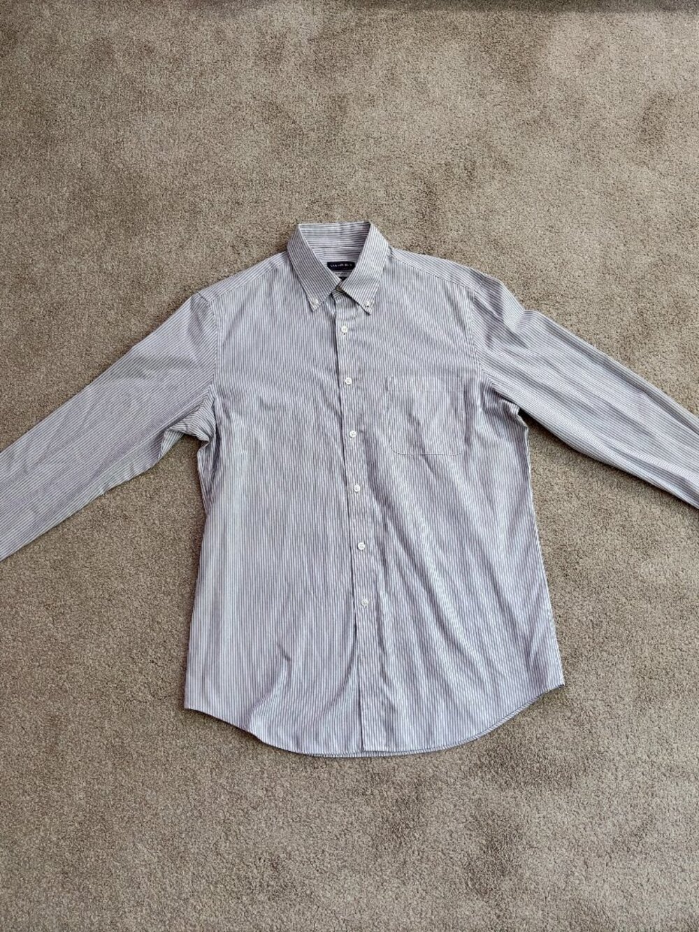 Men's Button Down Van Heusen Regular Fit Striped Long Sleeve Shirt